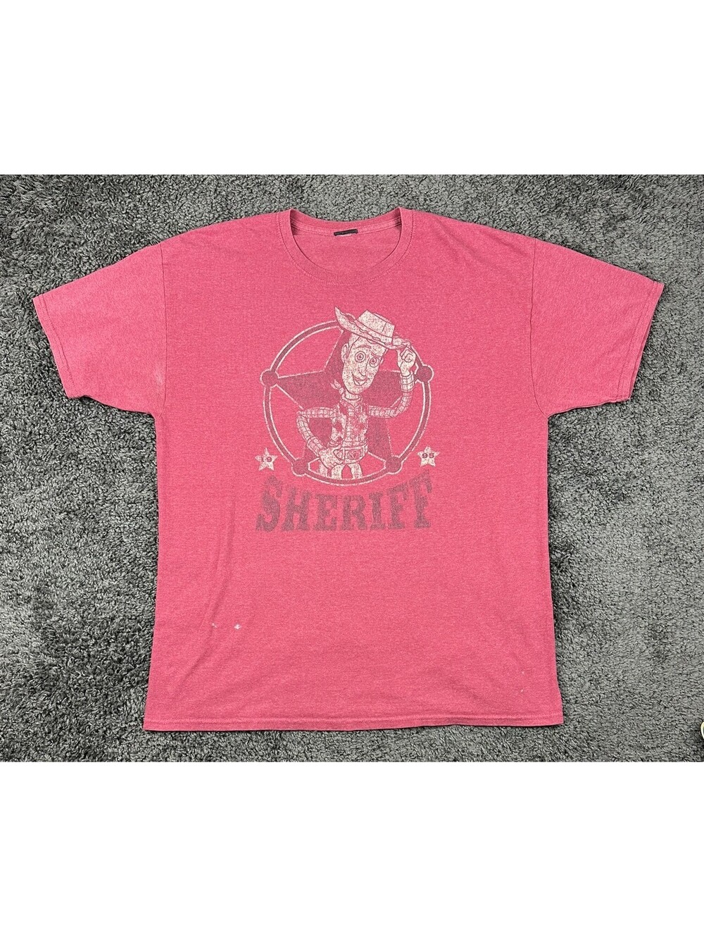Pixar Toy Story Sheriff Woody Graphic T-Shirt Red Heather XL